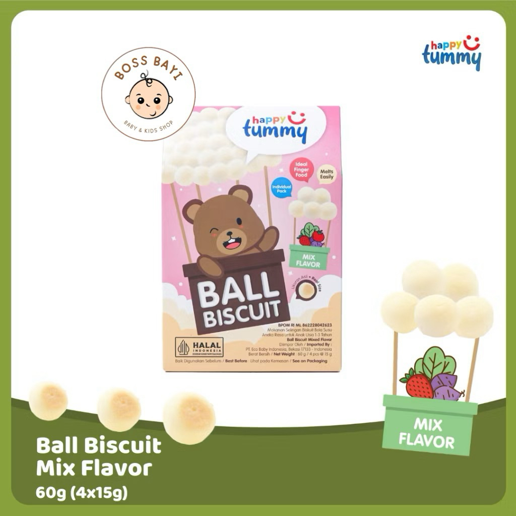 HAPPY TUMMY - Ball Biscuit Mix Flavour | Original Flavour 60gr