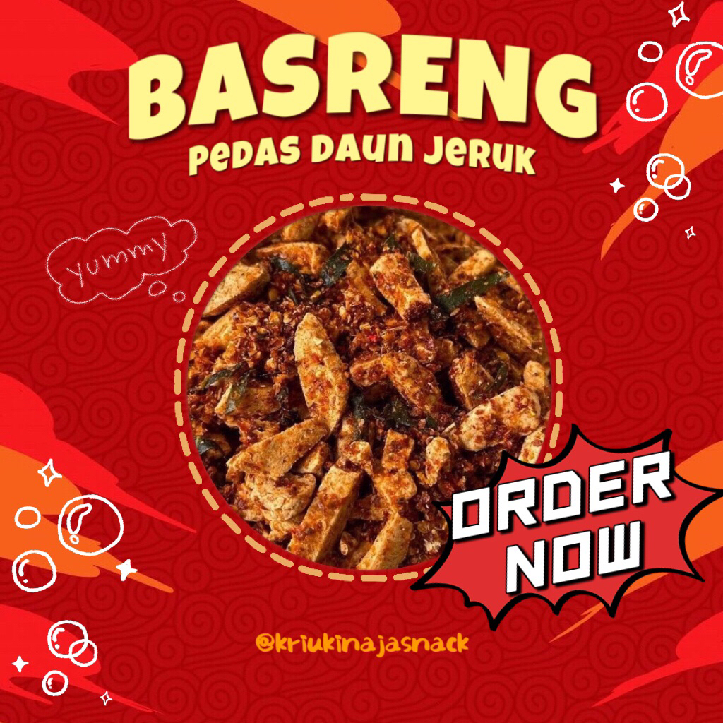 

Basreng pedas rasa daun jeruk By KRIUKINAJASNACK kemasan 250g | 500g | 1kg