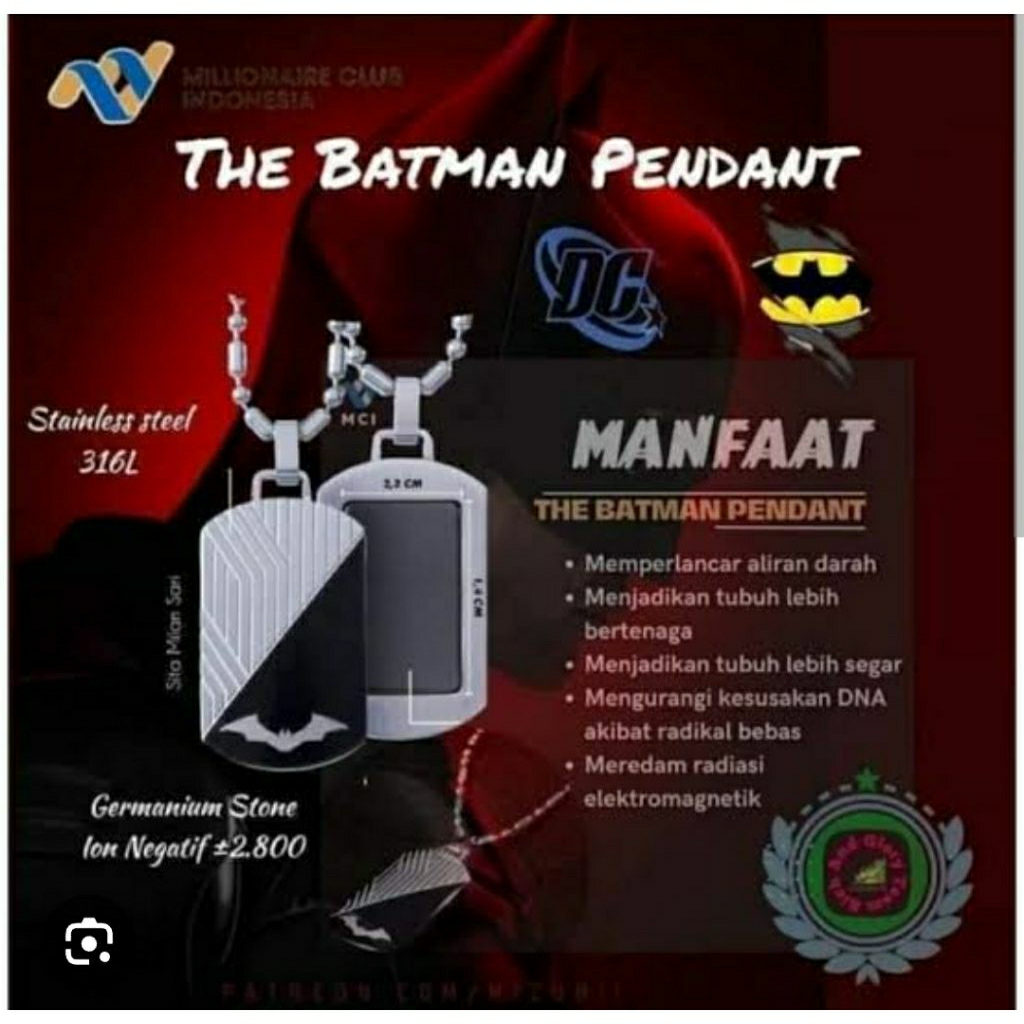 Kalung Batman Original MCI Segel