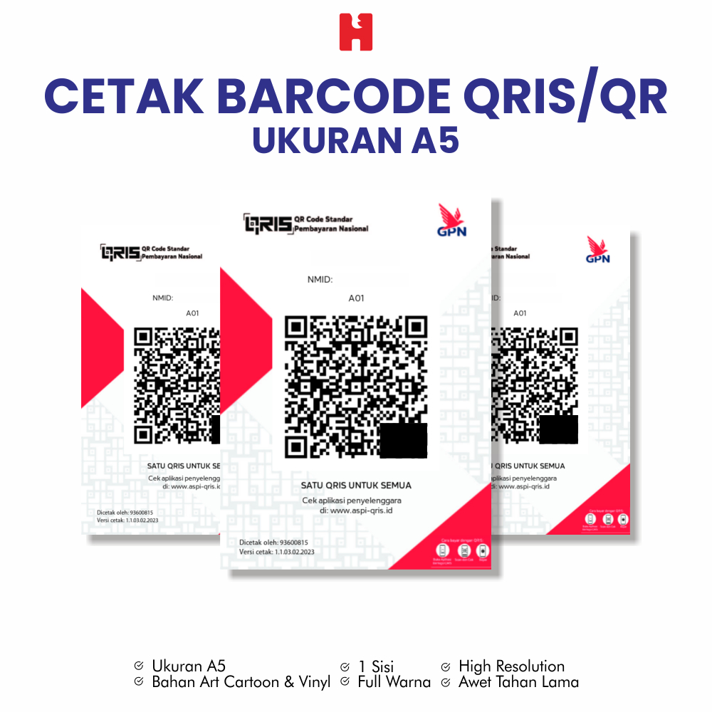 

Cetak Barcode Qris/Qr Code Ukuran A5 - Tersedia Bahan Art Cartoon & Stiker Vinyl