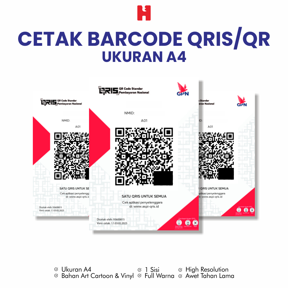 

Cetak Barcode Qris/Qr Code Ukuran A4 - Tersedia Bahan Art Cartoon & Stiker Vinyl