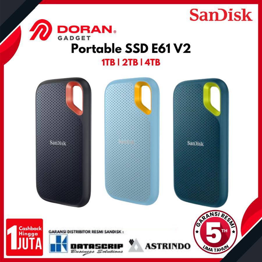 Portable SSD E61 SanDisk Extreme 500GB / 1TB / 2TB / 4TB - Garansi Resmi 5 Tahun