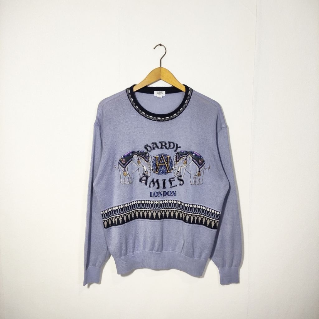 Vintage Hardy Amies Embroidered Knit Sweater