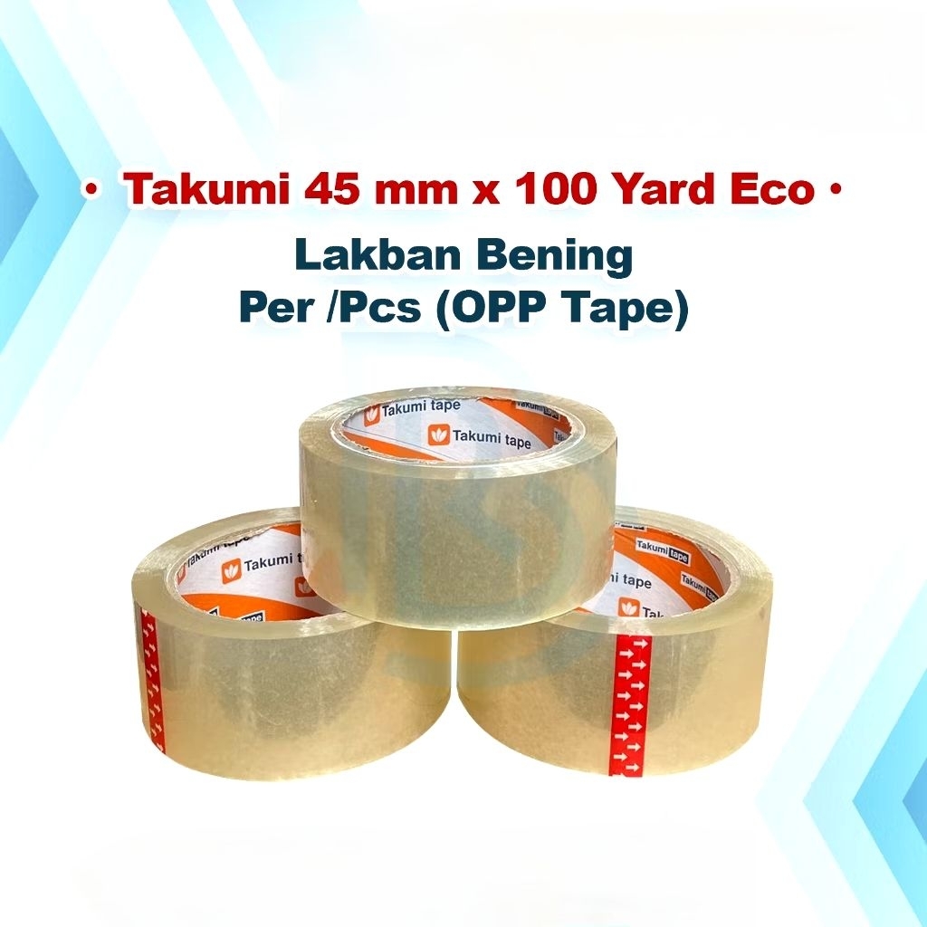 

Lakban Bening Coklat TAKUMI 1 Pcs 45 mm 100 Yard Economis Tebal Termurah