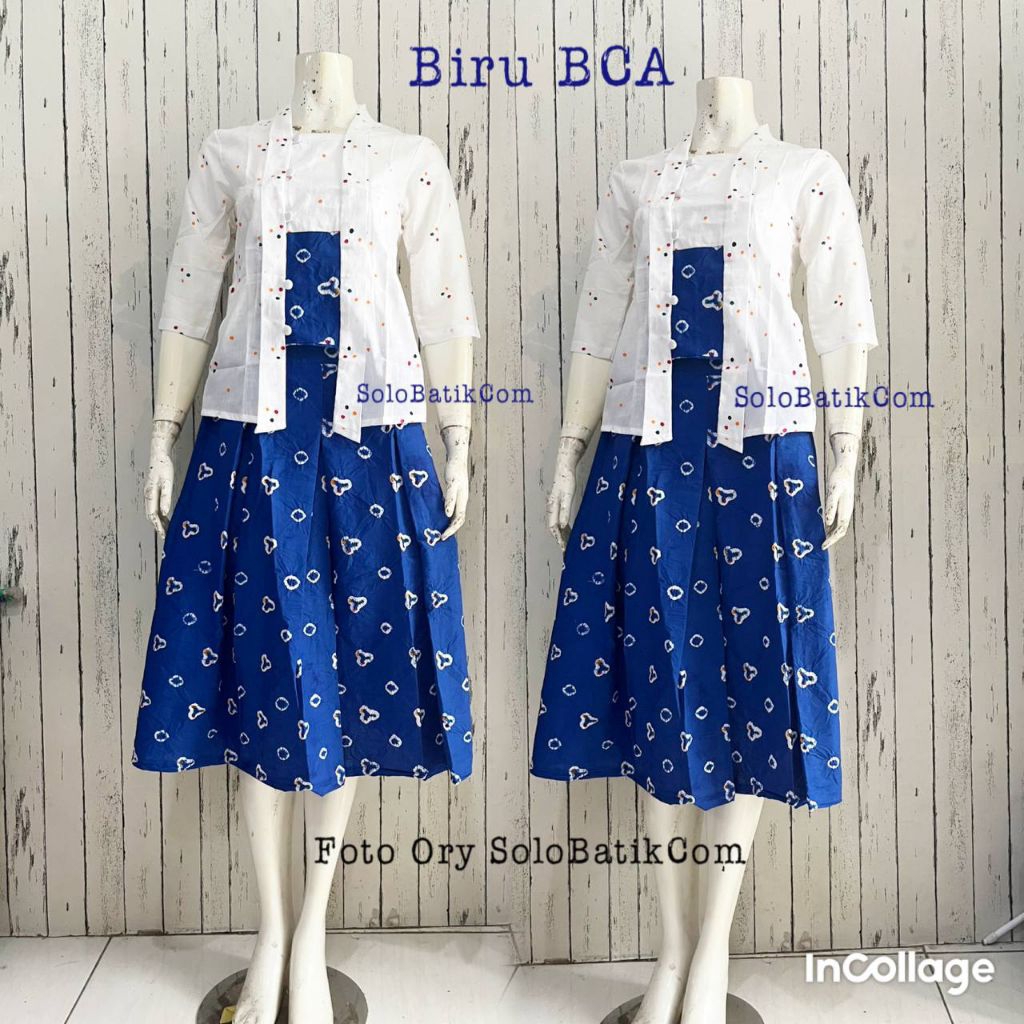 SETELAN BATIK WANITA BIRU BCA