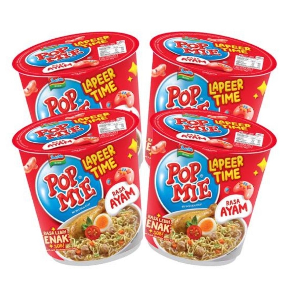 

Paket 3 Pcs - Pop Mie Lapeer Time Mi Instan Cup Rasa Ayam 75 Gram