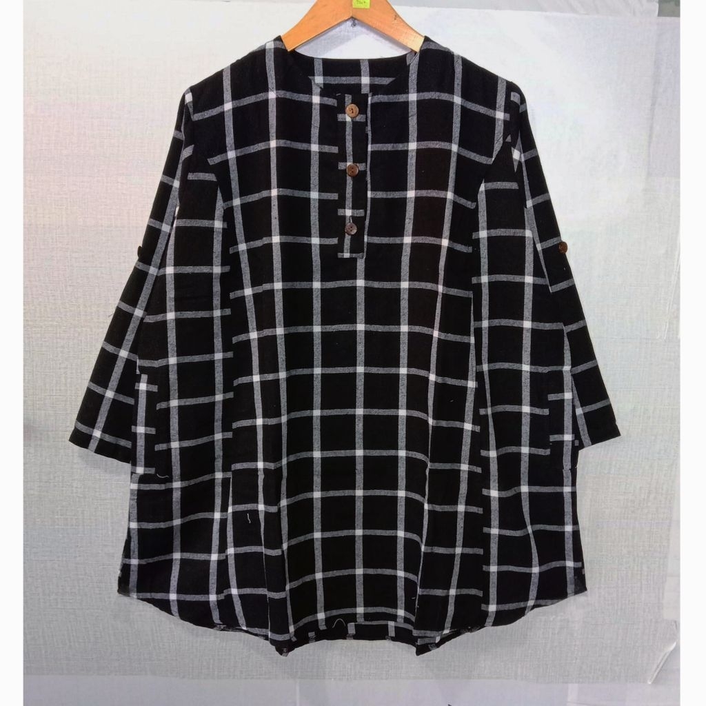 Tunik Jumbo Motif Kotak LD130 / Atasan Jumbo Busui