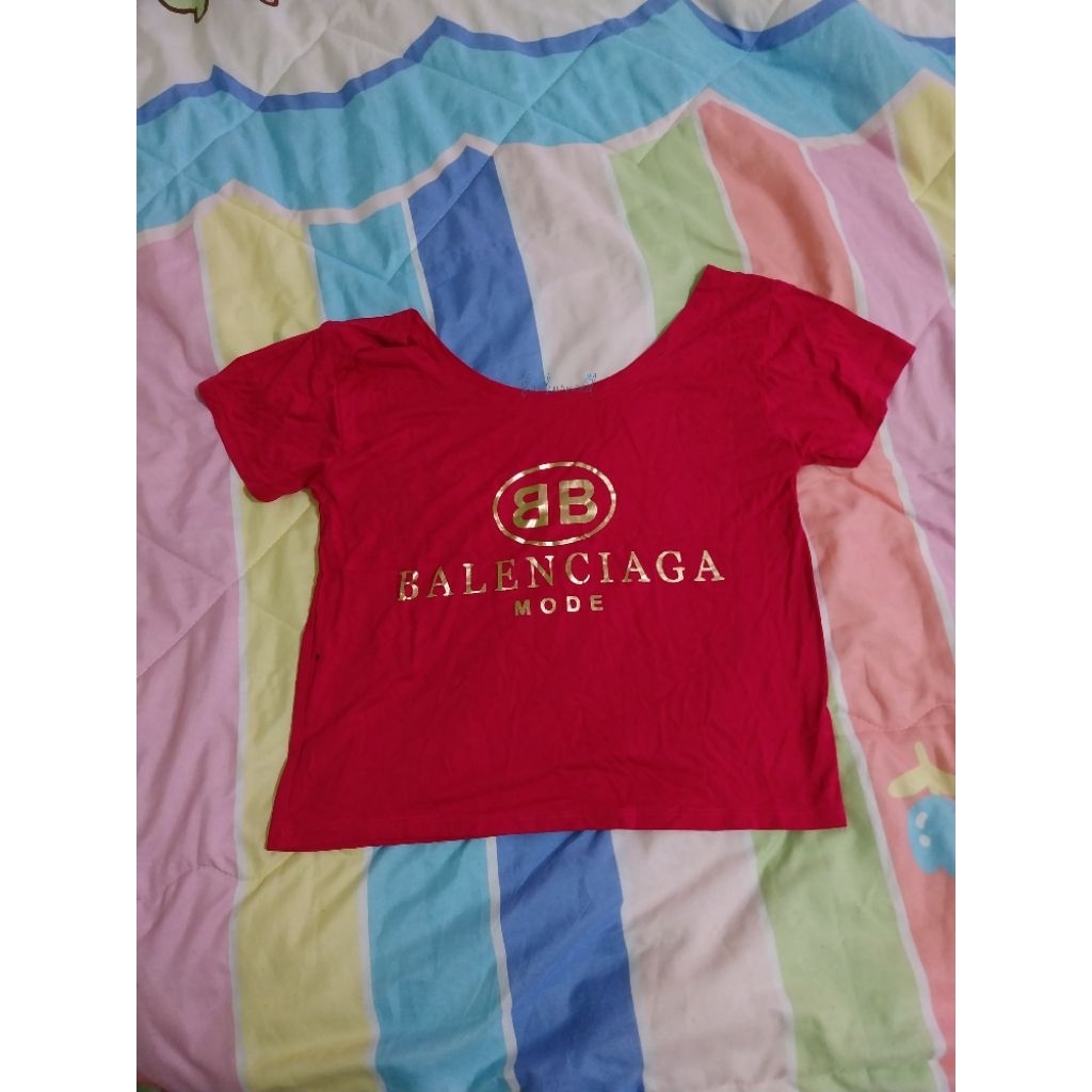 [NEW] baby tee lengan pendek warna fuschia hot pink sablon baju untuk wanita dan perempuan ukuran S 