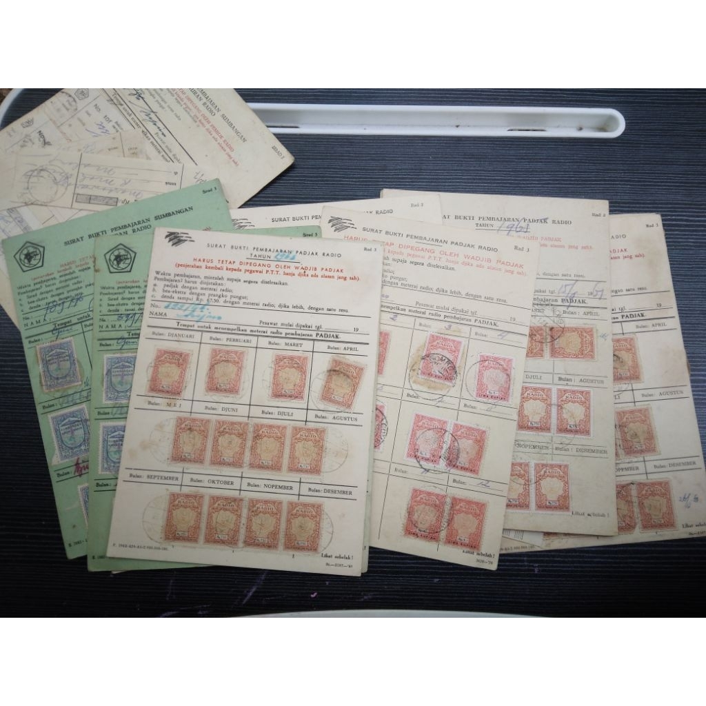 

dokumen jadul Tanda Bukti pembajaran padjak radio th 1950-1960'an
