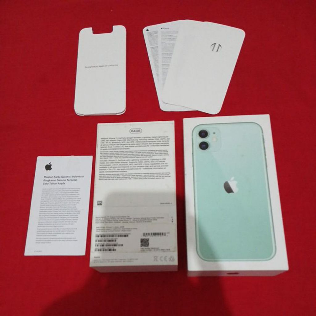 dus box IPhone 11 green original copotan ibox lengkap manual book