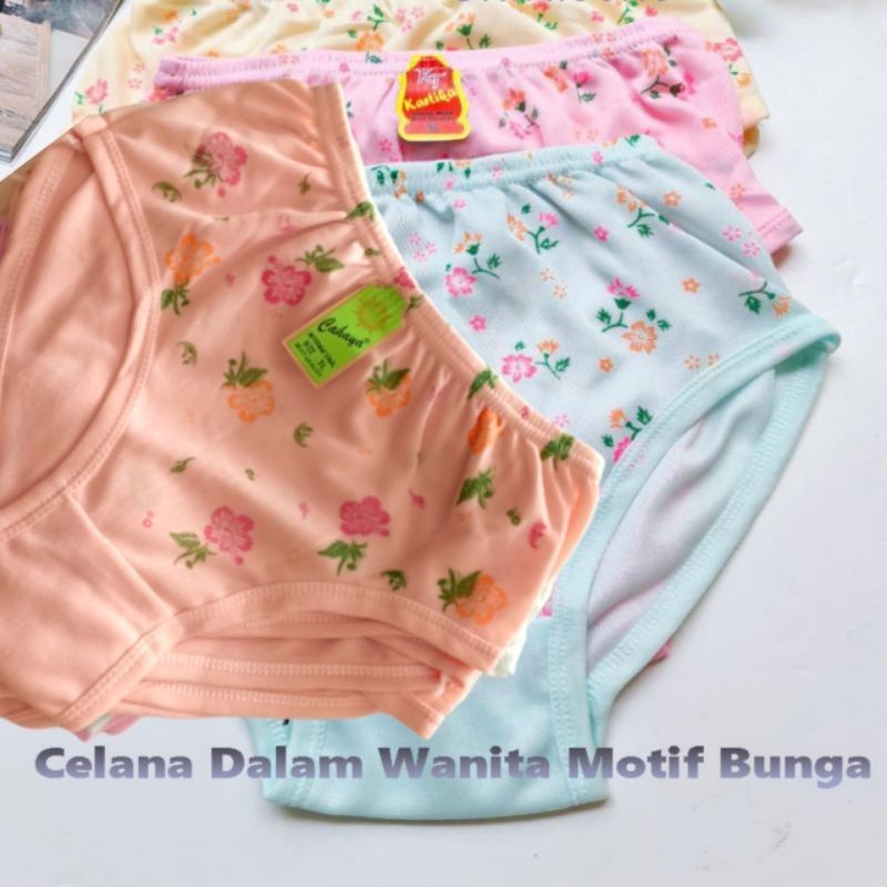 promo ISI 12 PCS Celana Dalam Wanita Dewasa Motif Bunga Orin / CD harian Wanita Dewasa Lusinan JUMBO