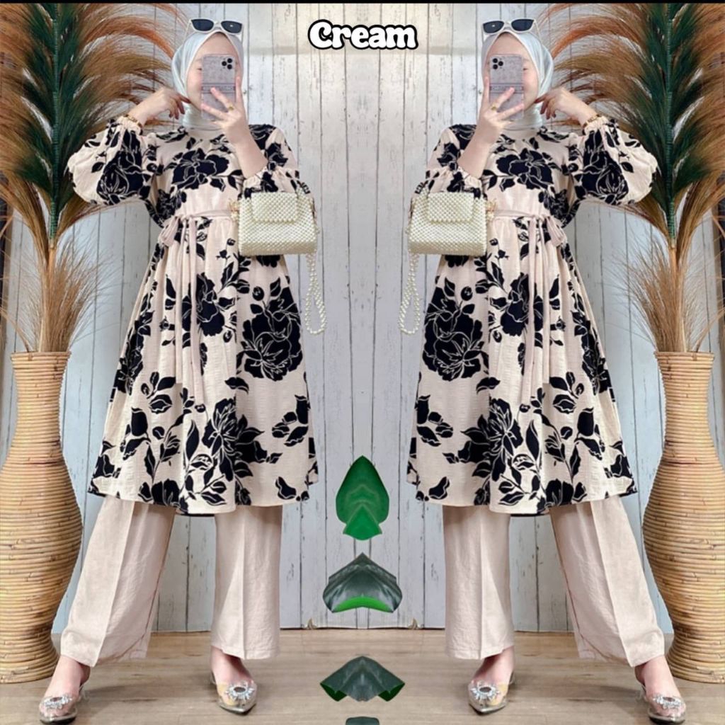 SET LONG TUNIK DAVINA / TUNIK RAYON