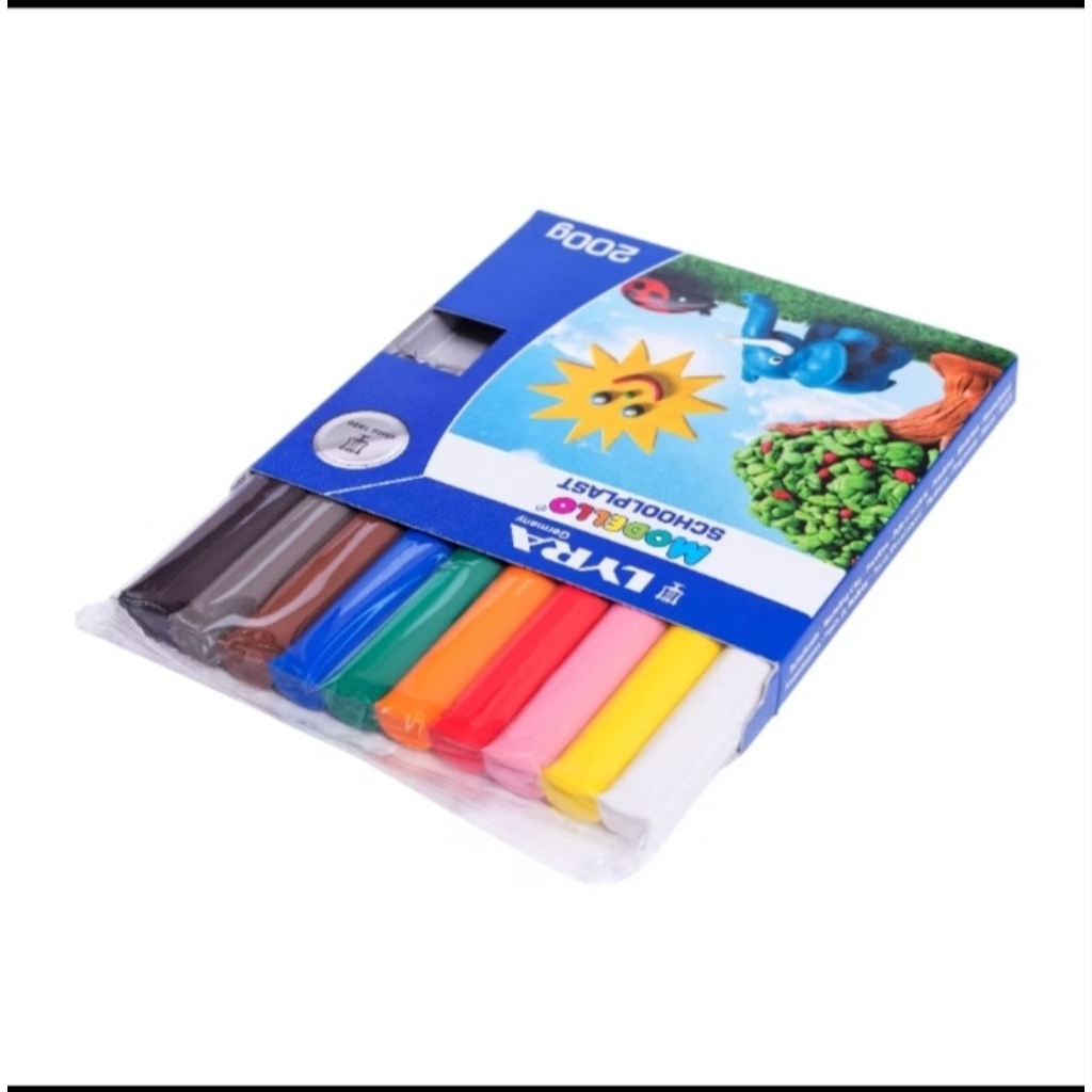 

1 Pack) Lilin Mainan LYRA Modello Schoolplast 10 Warna Clay Doh Plastisin 200g Anti Kering