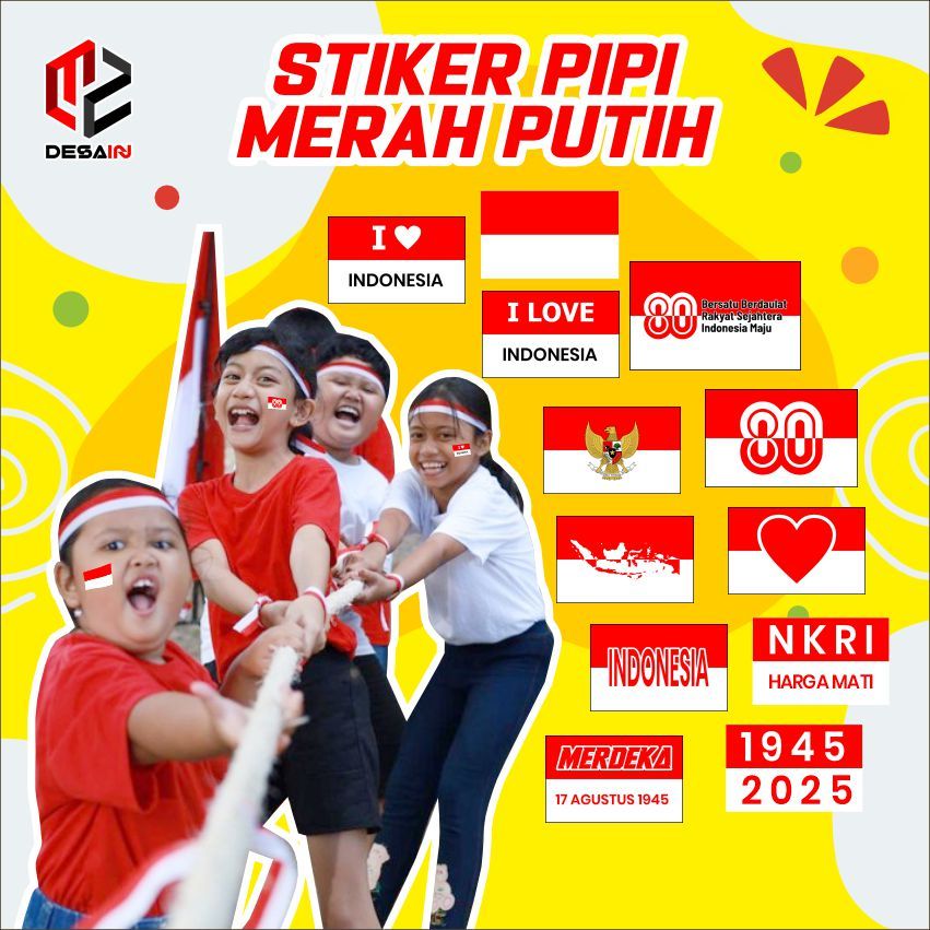 

stiker merah putih pipi 7 varian desain sudah di campur bahan cromo