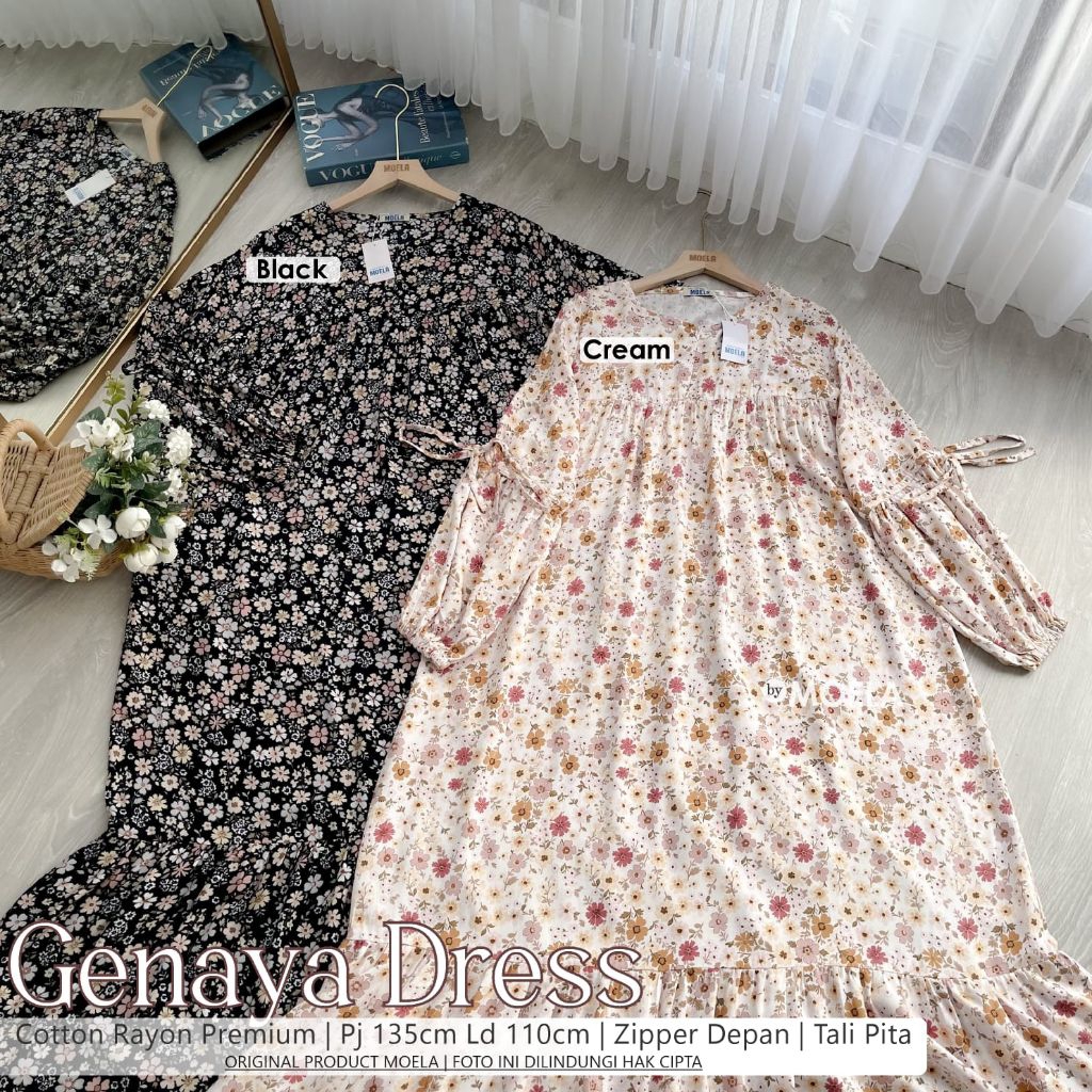 GENAYA DRESS GAMIS KATUN PREMIUM LD 110 by MOELA