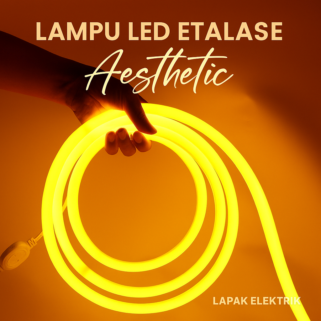 Lampu Neon Flex - Hias Etalase Konter Jualan - Led 1 2 3 4 5 Meter - Aesthetic