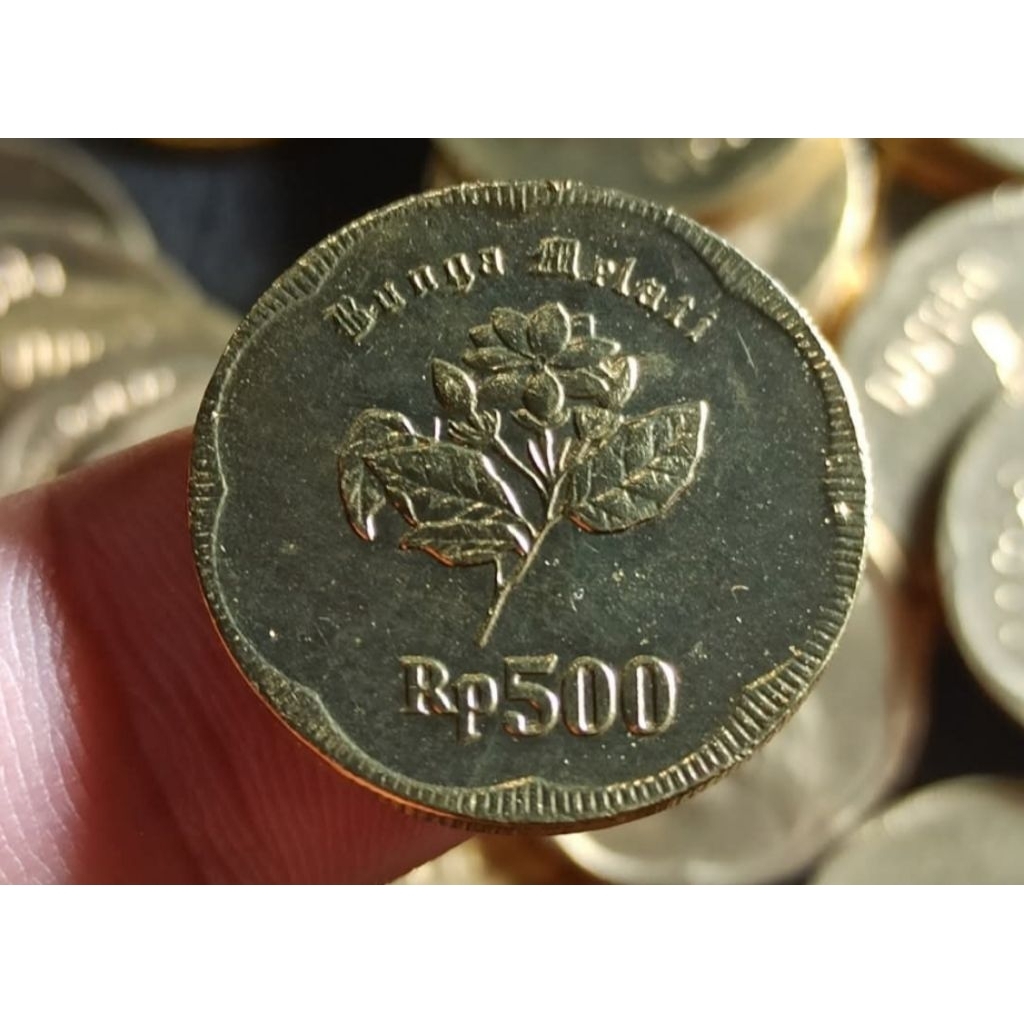 uang kuno koin 500 rupiah melati besar