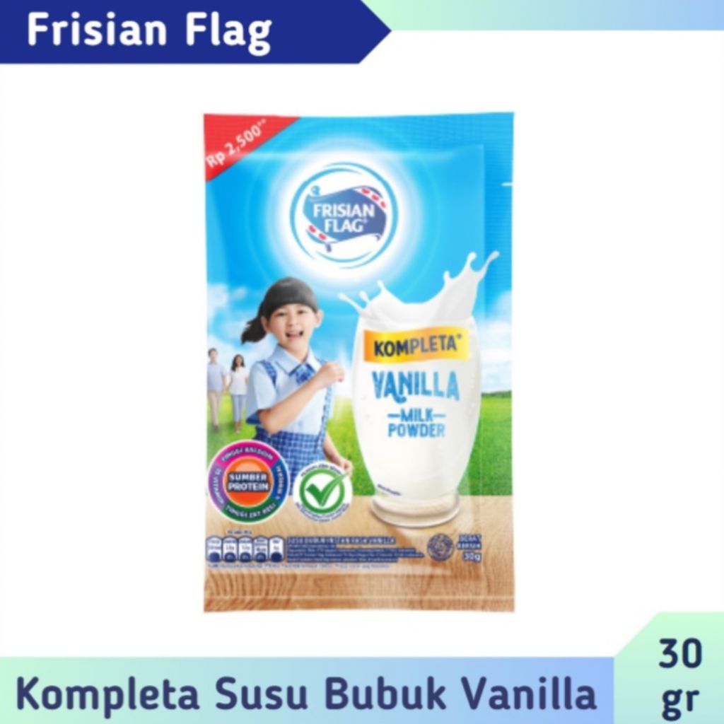 

Susu Bubuk Frisian Flag Kompleta Vanilla Isi 3 Sachet Exp Jul26