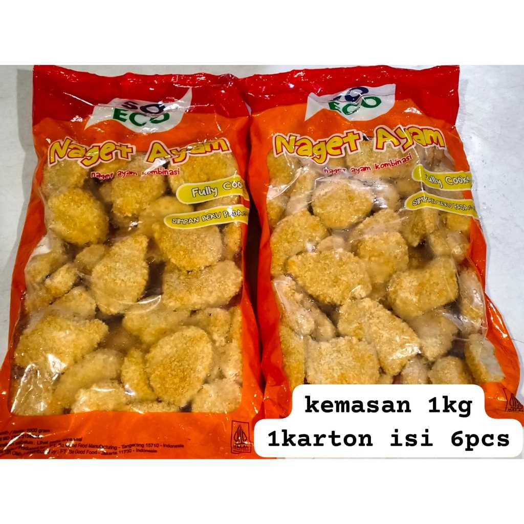 

NAGET AYAM SO ECO 1 kg CHICKEN NUGGET HALAL PRODUK DIJAMIN ORIGINAL 100% I RAHMA HERBAL KUMPLIT