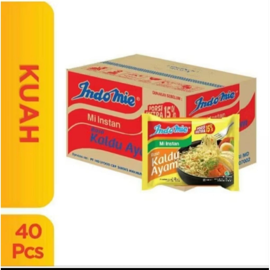 

Indomie rasa kaldu ayam 65g paket 5 pcs