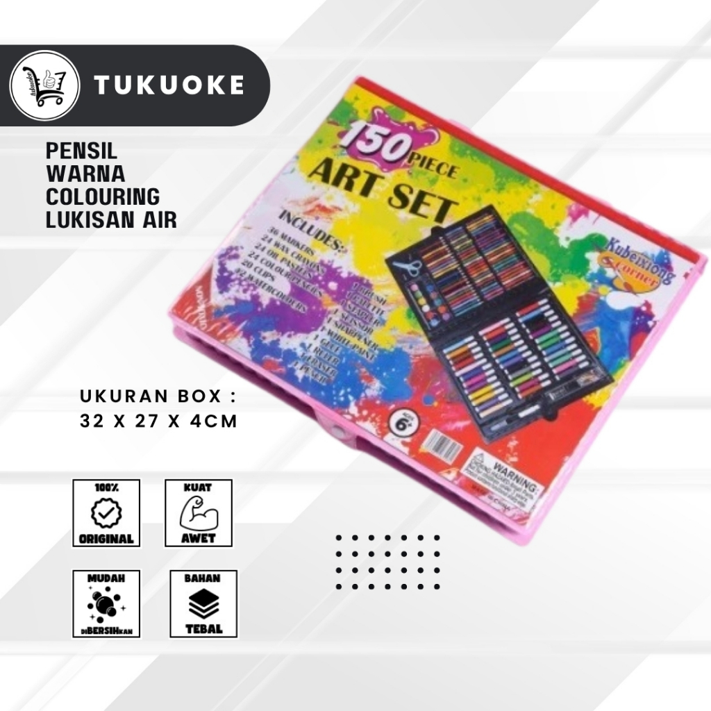 

CRAYON SET 150 SET PENSIL WARNA COLOURING LUKISAN AIR WARNA PEWARNA GAMBAR BUKU TULIS FREE TASS PENA
