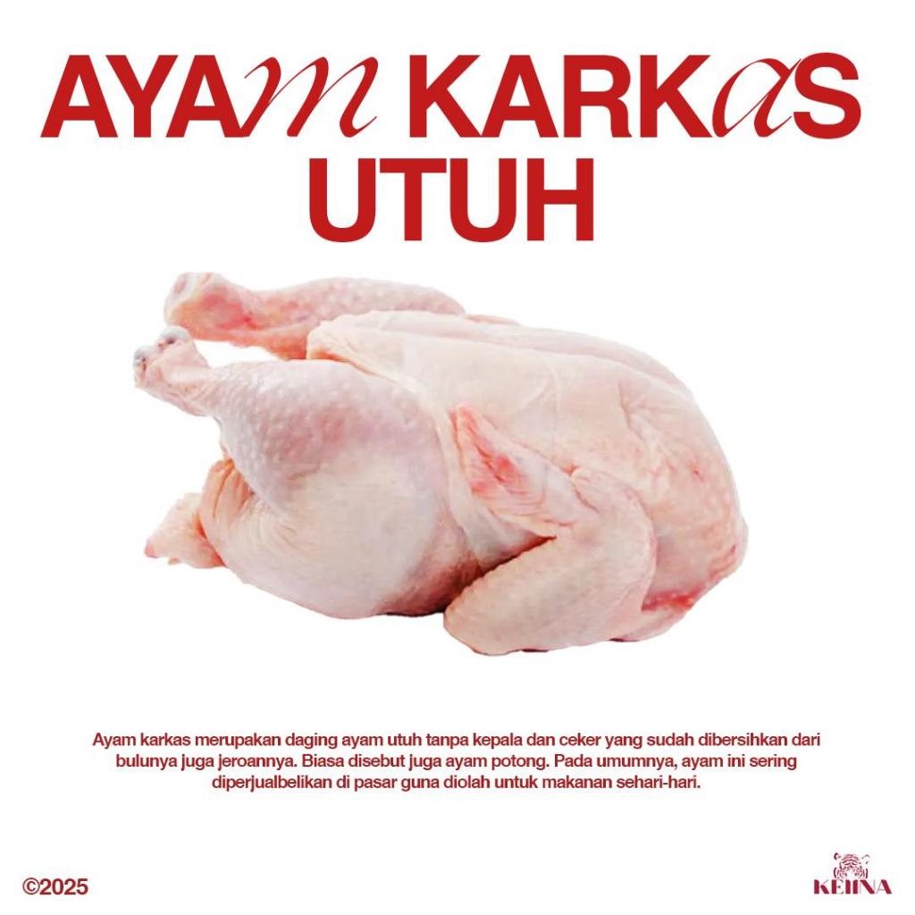 

Ayam Karkas Potong Utuh Chicken Carcass Bersih Segar Fresh Frozen Beku Premium