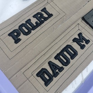 Bordir Nama Timbul Polri 3D