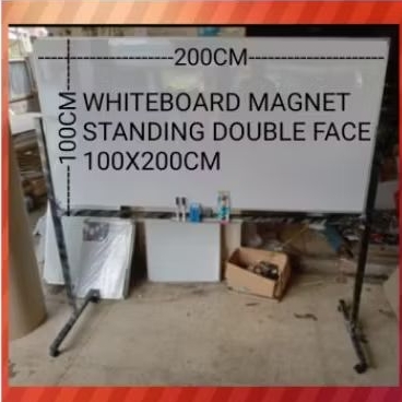 

PAPAN TULIS WHITEBOARD MAGNET STANDING DOUBLE FACE 2 SISI MUKA 100X200CM