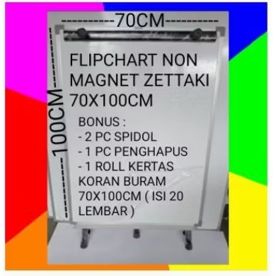 

FLIPCHART (WHITEBOARD) / PAPAN TULIS NON MAGNET ZETTAKI 70X100CM