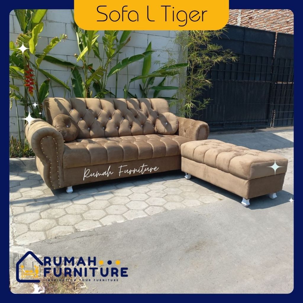 Rumah Furniture - Sofa Sudut Tiger/ Sofa L Putus/ Sofa Minimalis | Sofa Sudut | Sofa Kancing