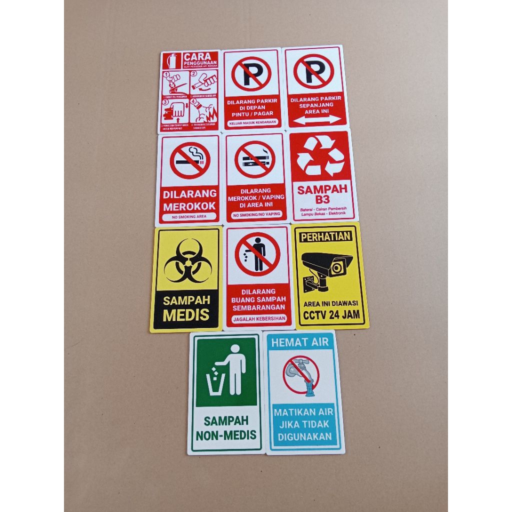 

Pvc plat Sign label dilarang parkir dll 13x20cm