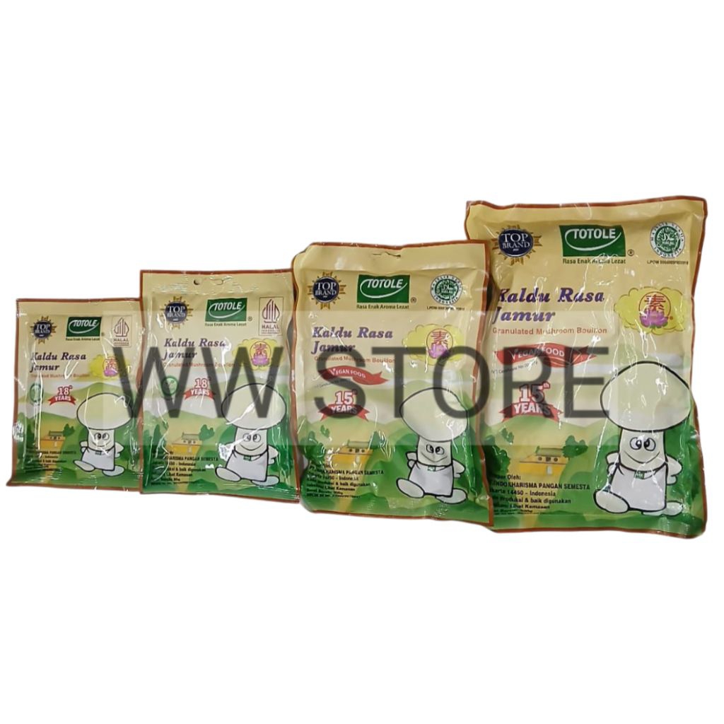 

Bumbu kaldu rasa jamur vege vegan vegetarian halal MUI IKPS TOTOLE Granulated Mushroom Bouillon 40g 80g 200g 400g