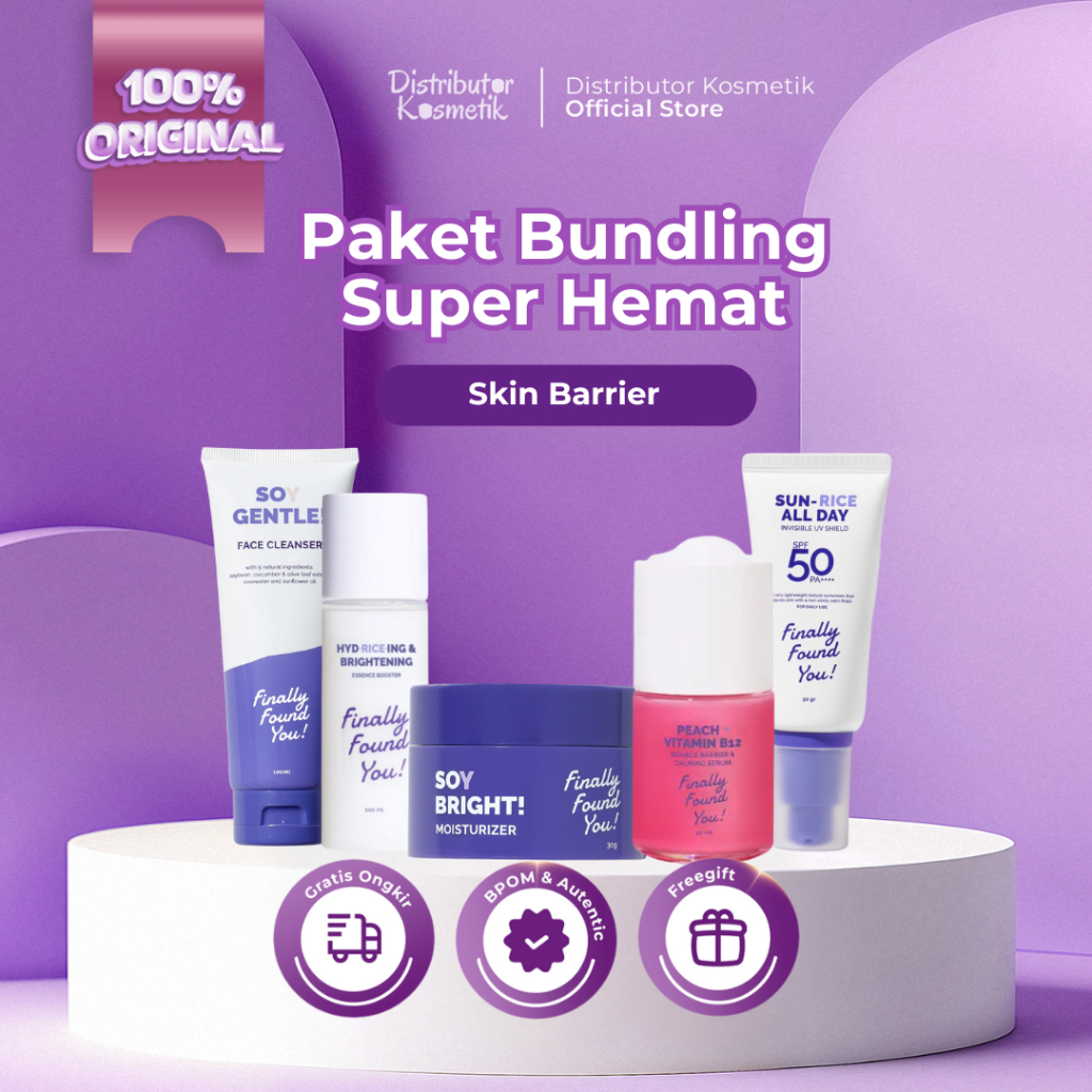 [ AGEN RESMI ] Finally Found You Bundling Skin Barrier 5 In 1 | Face Cleanser | Toner | Serum | Mois