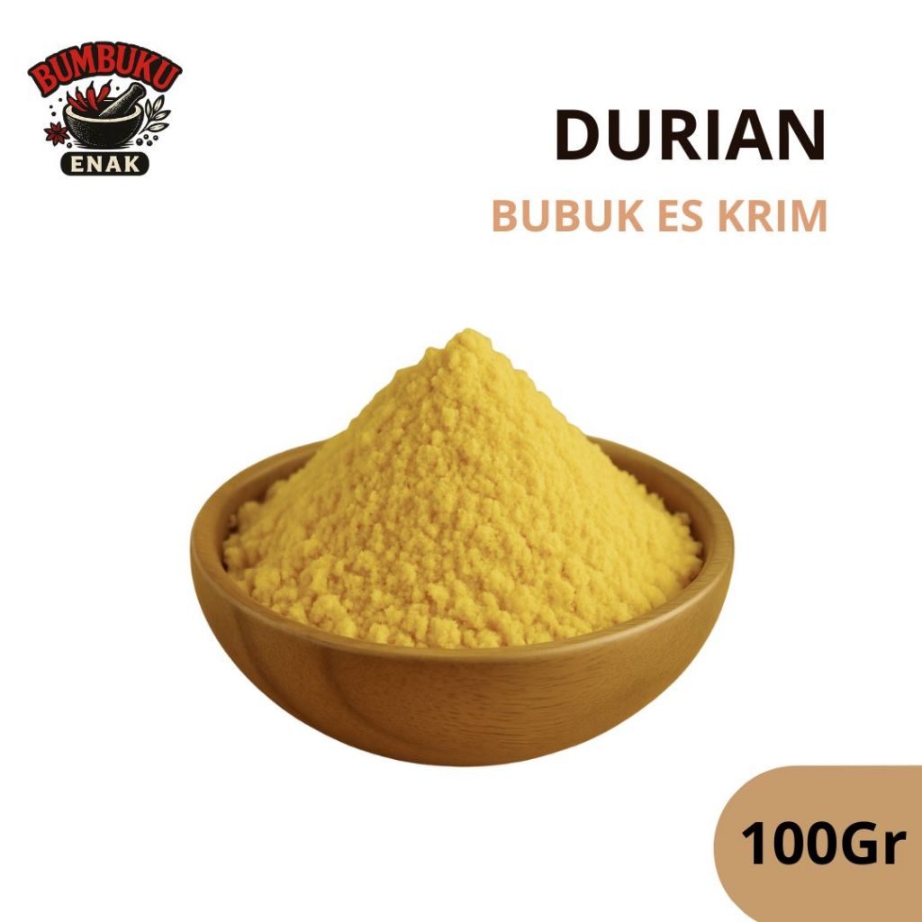

Bubuk Es Krim Durian 100gr – Rasa Durian Asli Khas Premium, Praktis Tinggal Seduh, Cocok Jualan & Rumahan
