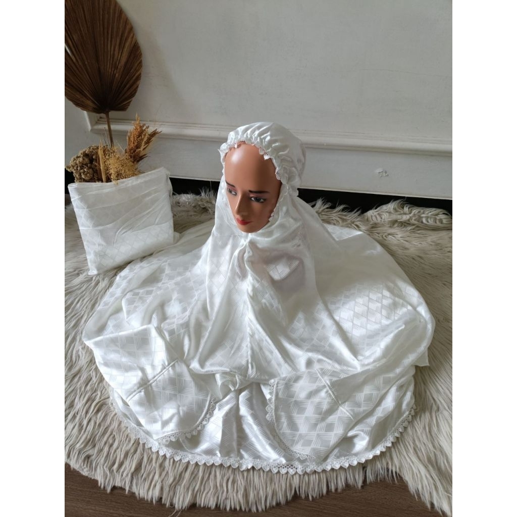 Mukena Terusan Armani Silk Jacquard Polos