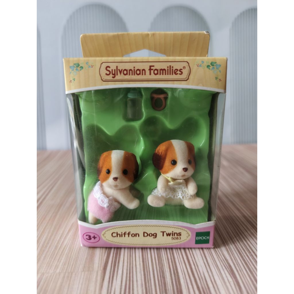 Sylvanian Families Chiffon Dog Baby Twins (Rare)