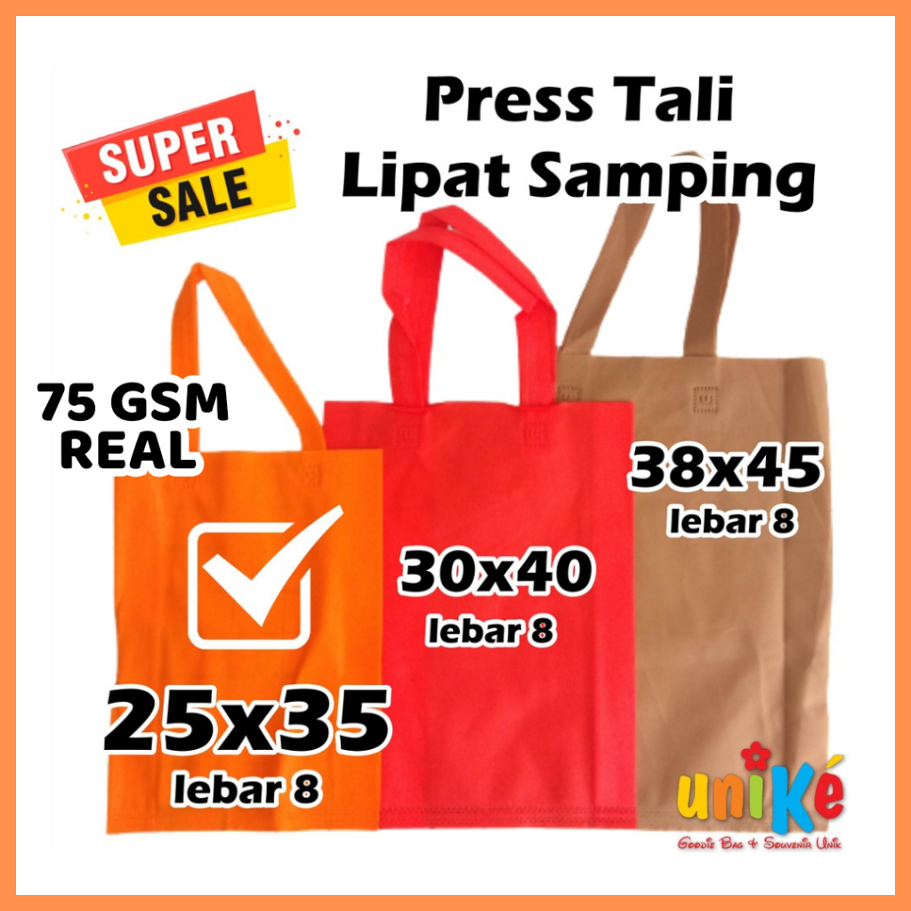 

TAS SPUNBOND POLOS PRESS 25x35 Goodie bag souvenir ulang tahun Goody Ultah Wedding Promosi MURAH HLS