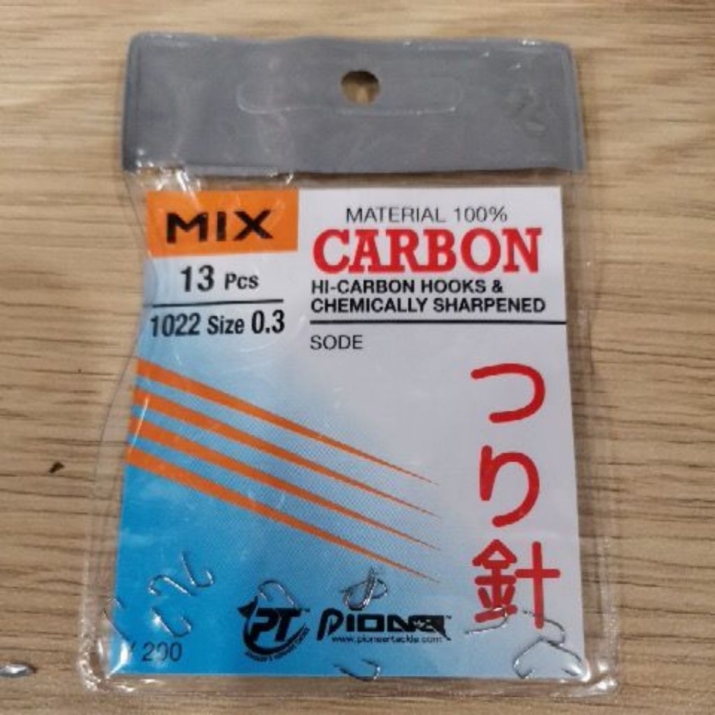 Kail Pancing Pioneer Carbon Mix 1022 Sode Flatted Hook Mata Kail