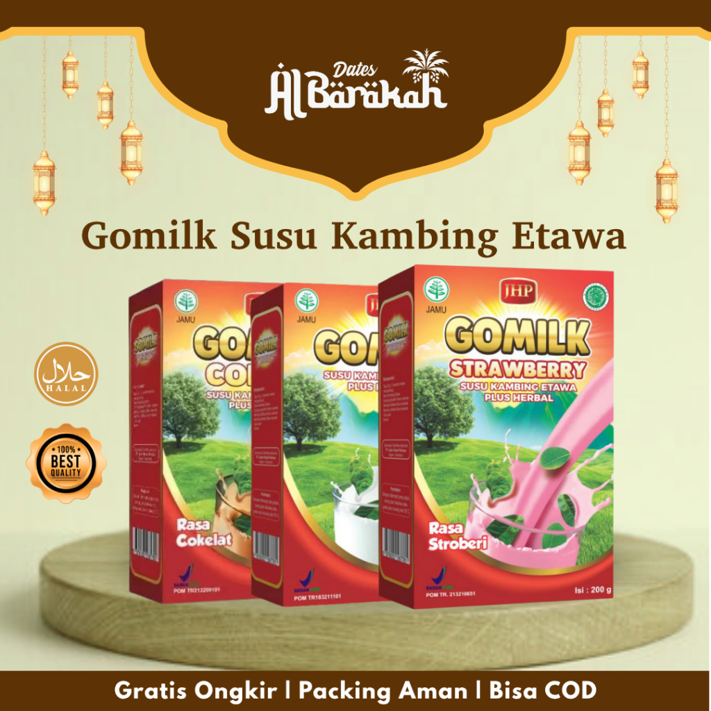 

Gomilk 200 g – Susu Kambing Etawa Herbal: Tingkatkan Nafsu Makan, Imunitas, Pencernaan & Tulang Kuat