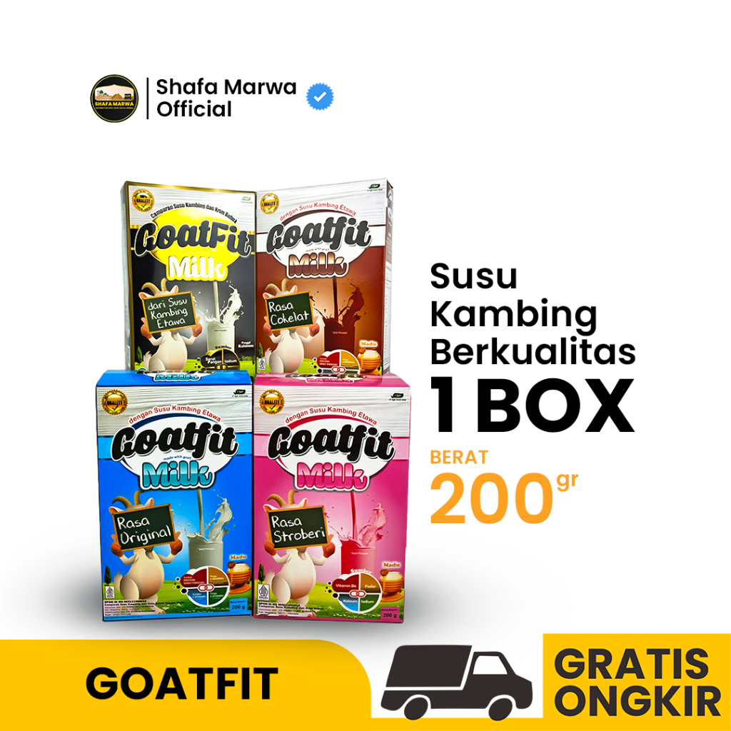 

Susu Kambing Goatfit Original Asli | Susu Kambing + Royal Jelly Goat Milk New 200gr Bukan gomars