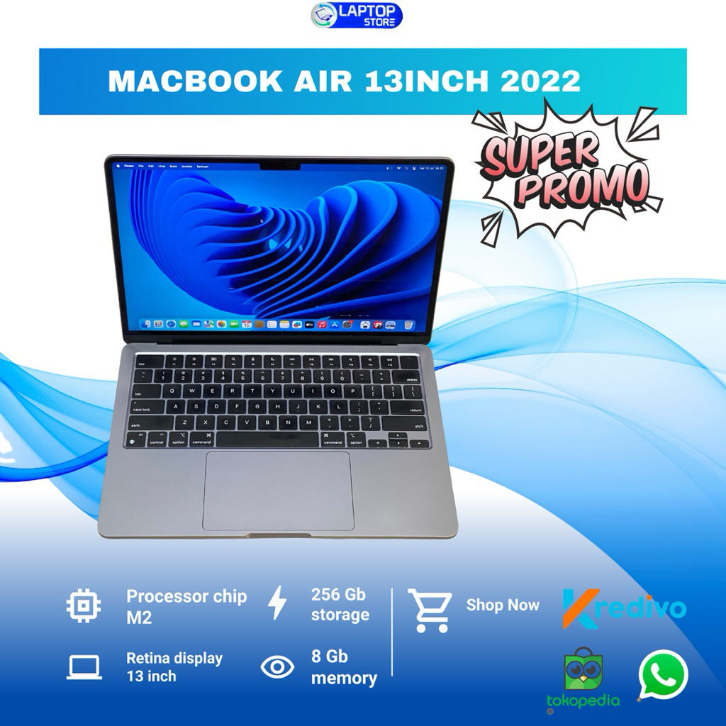 Macbook Air 13inch M2 Ram 8gb ssd 256gb