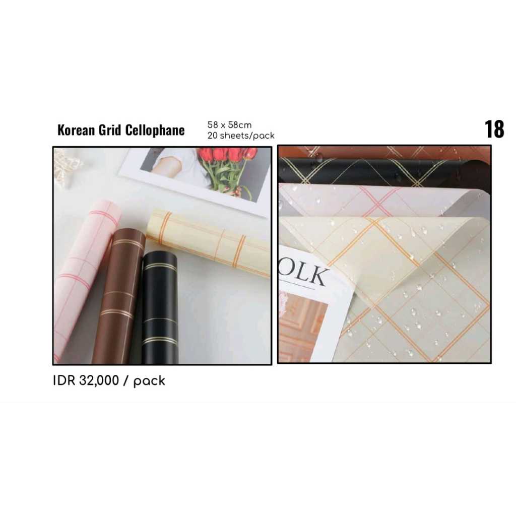 

MY Supplies - Flower Wrapping Paper Korean Grid Cellophane Kertas Bungkus Buket Bunga