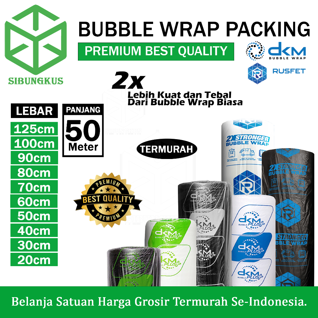 

Bubble Wrap DKM Plus Premium Quality Termurah Plastik Bubblewrap Packing Online Shop Per Roll
