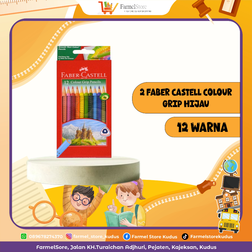 

Faber Castell Colour Grip Hijau (12 Warna)