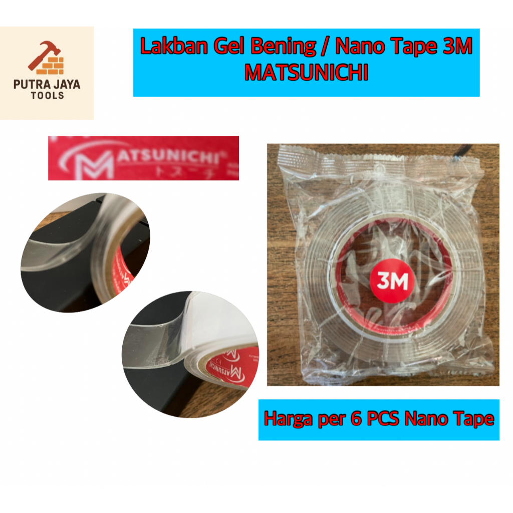 

Lakban Gel Bening / Nano Tape 3M MATSUNICHI Harga per 6 PCS