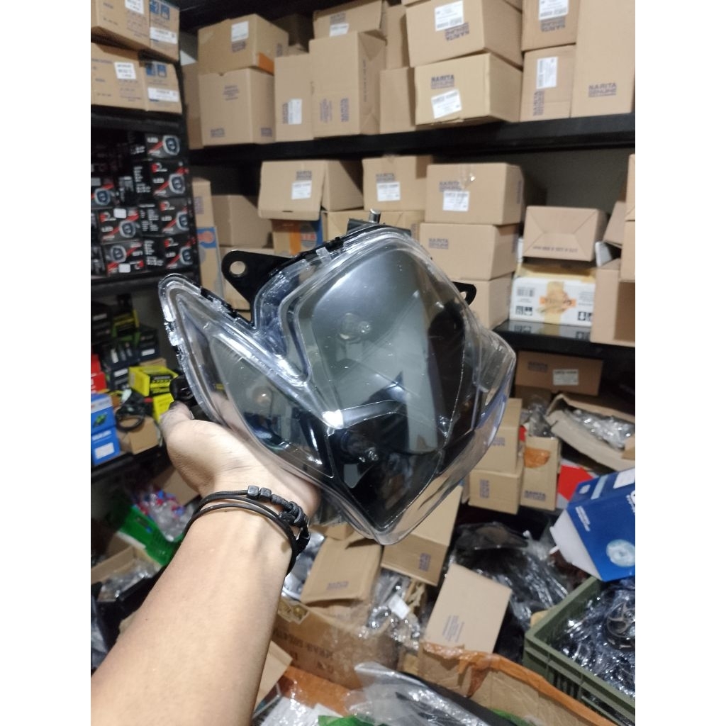 Kedok Reflektor Plus Mika Kaca Lampu Depan Satria Fu Barong Tanpa Frame Custom Hitam