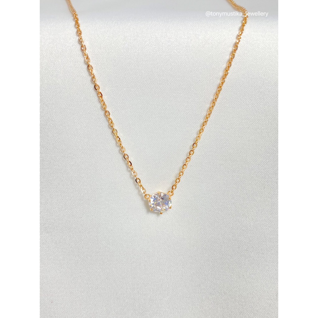 Kalung Emas Serut Model Mata Putih 1 Gold 8K