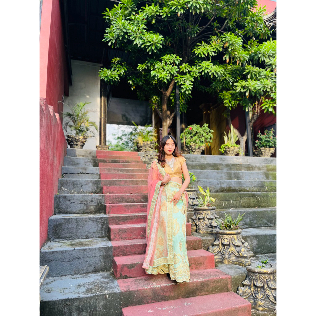 BAJU INDIA WANITA LEHENGA ONE SET PREMIUM