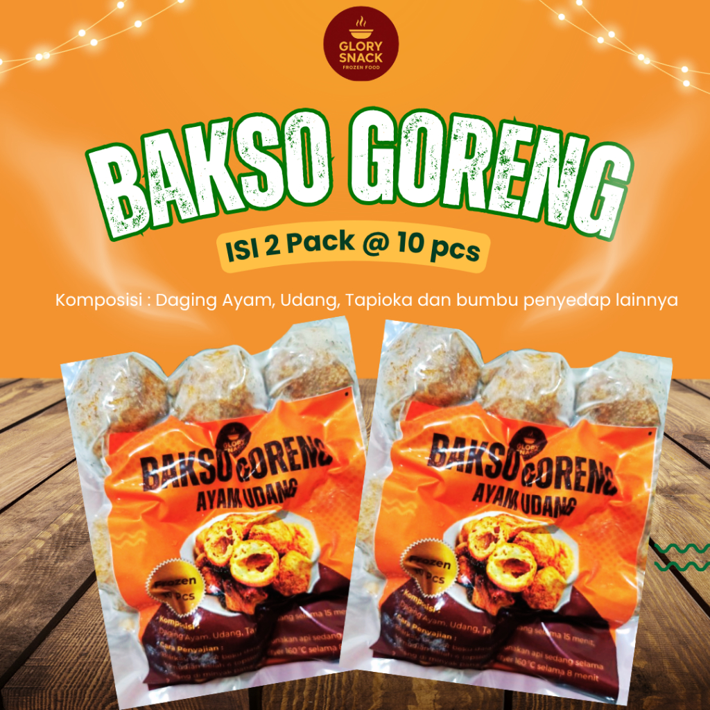 

Bakso Goreng Ayam Udang Combo 2 Pack dengan Saus - Basgor Halal Frozen Matang Vaccum Pack