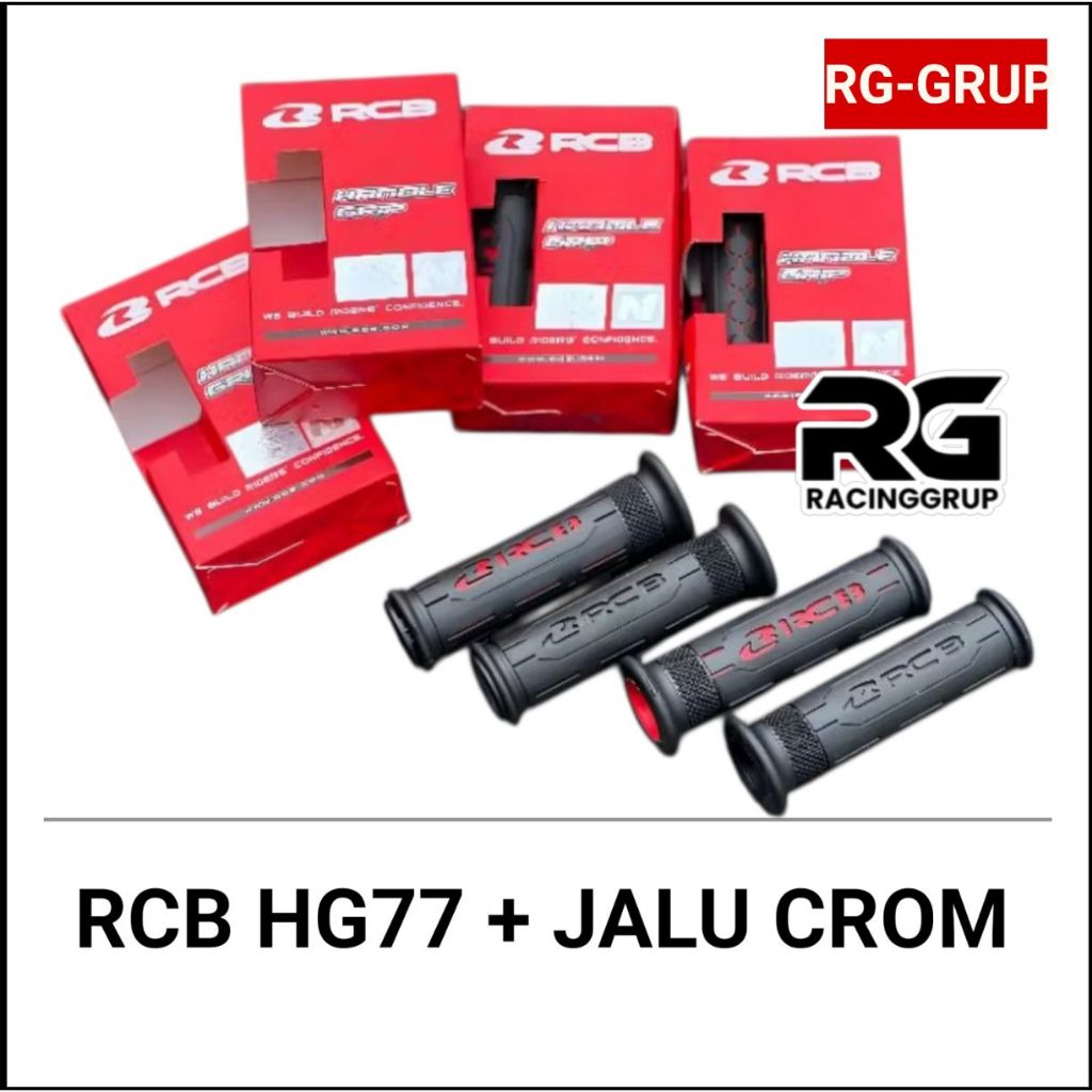 Racinggrup HandGrip HANFAT Grip RCB HG77+Jalu Crom Universal Semua Motor GRIP HG 77 HANDGRIP MODEL R